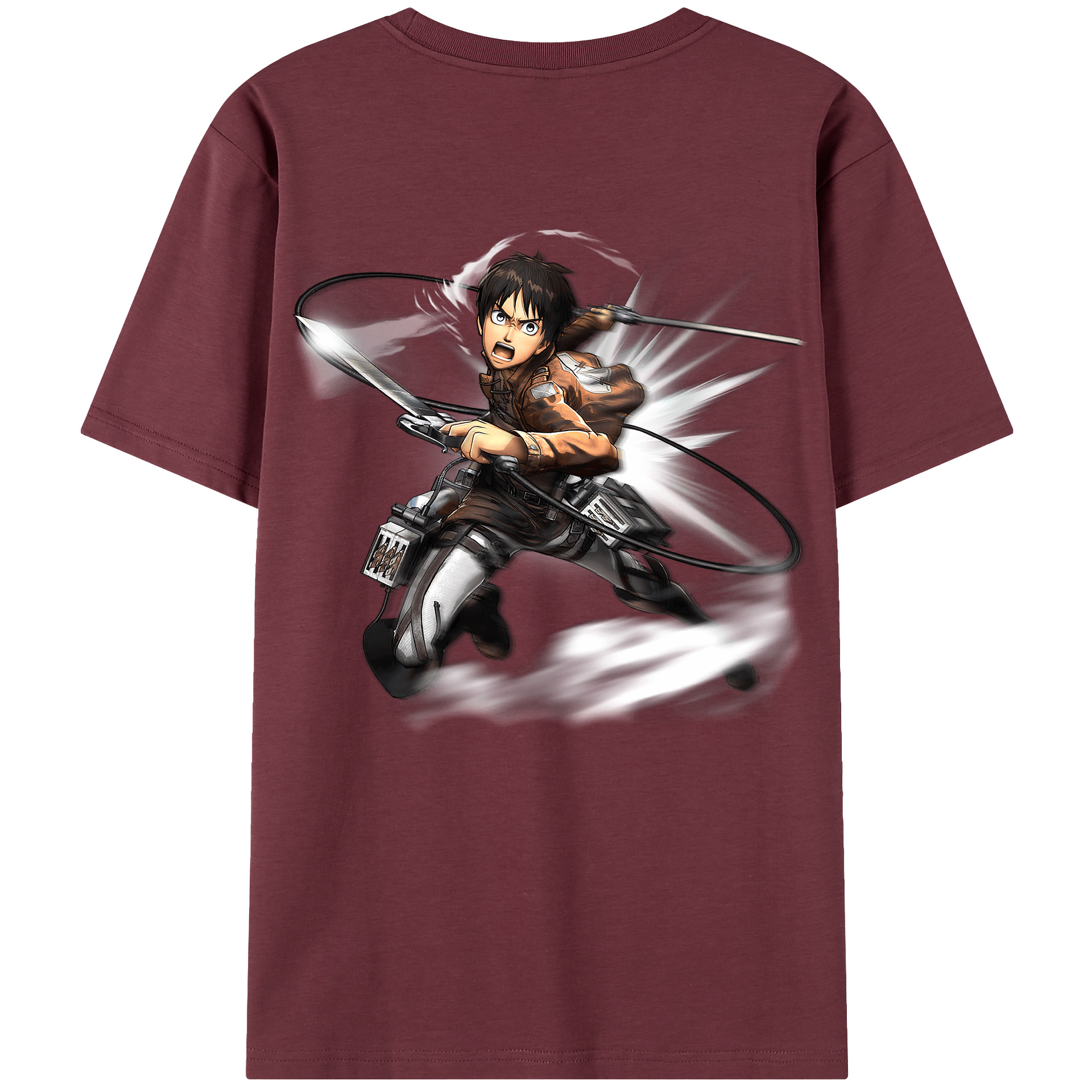 （画像用） 進撃の巨人 エレン･イェーガー Attack on Titan Eren Jäger 綿100％半袖Tシャツ（背面プリント）